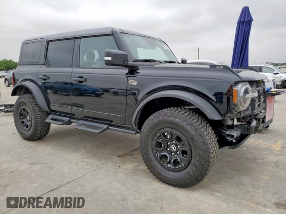 2023 Ford Bronco with VIN 1FMEE5DP1PLB95364, listed as a Copart auction lot 55315445 with 17,578 mi miles and Salvage title. Bid and sale history available at DreamBid. Image 4.