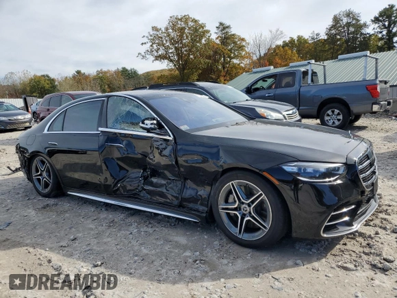 2023 Mercedes-Benz S-Class S 580e with VIN W1K6G6KB7PA195936, listed as a Copart auction lot 76337044 with 18,773 mi miles and Salvage Title. Bid and sale history available at carsss.com. Image 4.