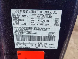 1999 Ford F-150 XL with VIN 2FTRX07L3XCA60067, listed as a IAAI auction lot 41887212 with 176,034 mi miles. Bid and sale history available at carsss.com. Image 9.