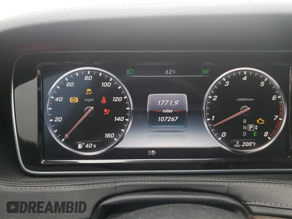 2015 Mercedes-Benz S 550 with VIN WDDUG8FB8FA080564, listed as a Copart auction lot 59887535 with 107,267 mi miles and Clean title. Bid and sale history available at DreamBid. Image 9.