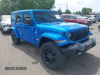 2024 Jeep Wrangler Sahara with VIN 1C4RJXP60RW163829, listed as a IAAI auction lot 42860598 with 16,873 mi miles and . Bid and sale history available at DreamBid. Image 1.
