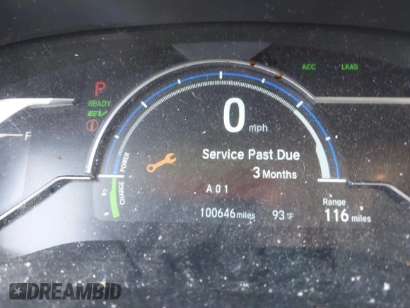 2018 Honda Clarity Touring with VIN JHMZC5F3XJC006383, listed as a IAAI auction lot 41996524 with 100,646 mi miles and . Bid and sale history available at DreamBid. Image 15.