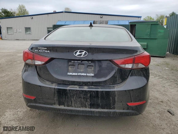 2016 Hyundai Elantra Value Edition with VIN KMHDH4AE7GU474909, listed as a Copart auction lot 53923735 with 168,676 mi miles and Clean Title. Bid and sale history available at carsss.com. Image 6.