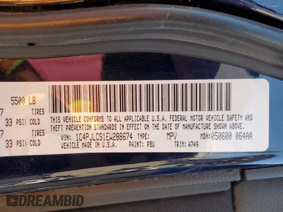 2014 Jeep Cherokee Latitude with VIN 1C4PJLCS1EW288674, listed as a Copart auction lot 51313735 with 89,025 mi miles and Clean Title. Bid and sale history available at carsss.com. Image 10.