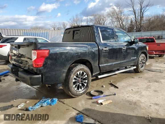 2021 Nissan Titan SV with VIN 1N6AA1EEXMN520417, listed as a Copart auction lot 46589185 with 85,530 mi miles and Salvage Title. Bid and sale history available at DreamBid. Image 3.
