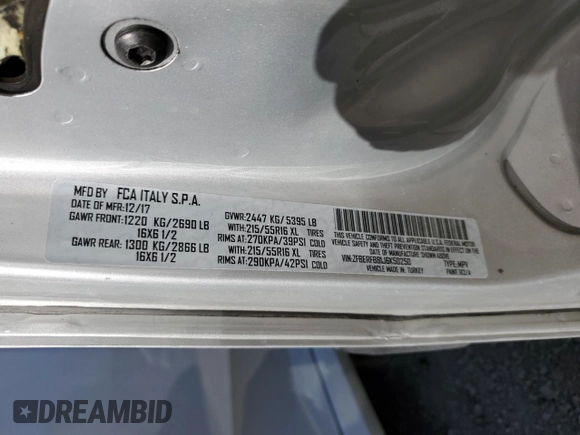 2018 Ram ProMaster City Passenger SLT с VIN ZFBERFBB1J6K50250, выставлен на аукционе Copart как лот 41671245 с пробегом 128 899 миль миль и Чистый • Clean title. История ставок и продаж доступна на DreamBid. Изображение 13.