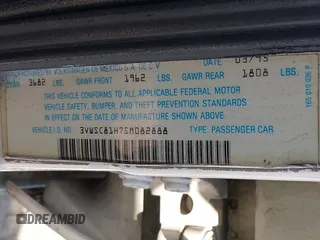 1995 Volkswagen Jetta GLS z VIN 3VWSC81H7SM082888, wystawiony jako IAAI lot #42440198 z przebiegiem 96 029 mil mil oraz . Historia ofert i sprzedaży dostępna na DreamBid. Obrazek 9.