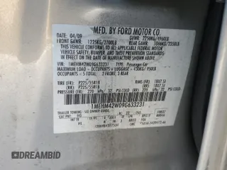 2009 Mercury Sable Premier с VIN 1MEHM42W09G633231, выставлен на аукционе Copart как лот 87750165 с пробегом Не указан миль и Списание • Salvage title. История ставок и продаж доступна на DreamBid. Изображение 12.