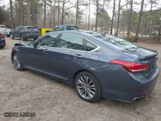2017 Genesis G80 3.8L with VIN KMHGN4JE9HU168396, listed as a IAAI auction lot 41248466 with 108,708 mi miles. Bid and sale history available at carsss.com. Image 3.