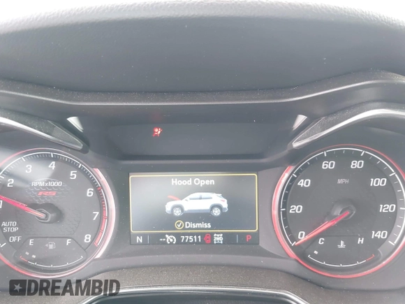 2021 Chevrolet TrailBlazer RS with VIN KL79MUSL3MB091976, listed as a IAAI auction lot 42066244 with 77,511 mi miles and . Bid and sale history available at DreamBid. Image 7.
