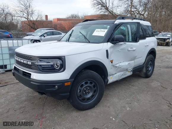 2023 Ford Bronco Sport Badlands with VIN 3FMCR9D9XPRE33654, listed as a IAAI auction lot 41635918 with 34,233 mi miles. Bid and sale history available at carsss.com. Image 18.