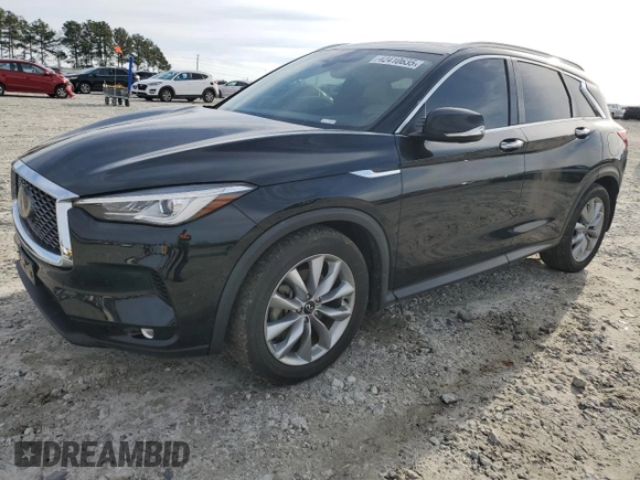 2021 Infiniti QX50 Essential z VIN 3PCAJ5CA3MF107005, wystawiony jako Copart lot #42410635 z przebiegiem 51 378 mil mil oraz Szkoda całkowita • Salvage title. Historia ofert i sprzedaży dostępna na DreamBid. Obrazek 1.
