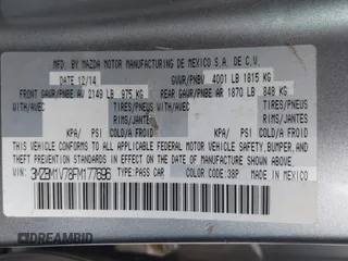 2015 Mazda 3 i Touring with VIN 3MZBM1V78FM177696, listed as a IAAI auction lot 42139197 with 172,940 mi miles and . Bid and sale history available at DreamBid. Image 9.