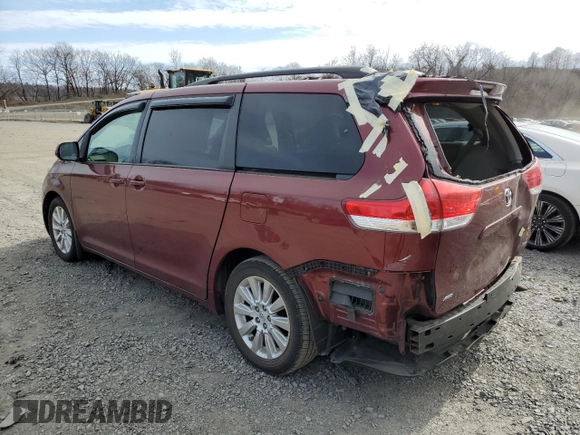 2012 Toyota Sienna XLE with VIN 5TDDK3DC2CS048425, listed as a Copart auction lot 48847955 with 165,631 mi miles and Salvage Title. Bid and sale history available at carsss.com. Image 2.