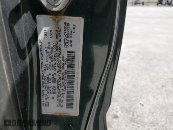 2004 Toyota Tacoma with VIN 5TEWN72N24Z345159, listed as a Copart auction lot 50425915 with 174,602 mi miles and Salvage Title. Bid and sale history available at DreamBid. Image 12.