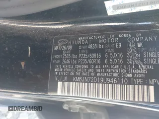 2009 Hyundai Tucson Limited with VIN KM8JN72D19U946110, listed as a IAAI auction lot 41893685 with 161,884 mi miles. Bid and sale history available at carsss.com. Image 9.