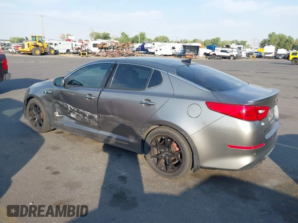 2015 Kia Optima SX Turbo with VIN 5XXGR4A61FG395148, listed as a IAAI auction lot 40313811 with 104,978 mi miles and . Bid and sale history available at DreamBid. Image 3.