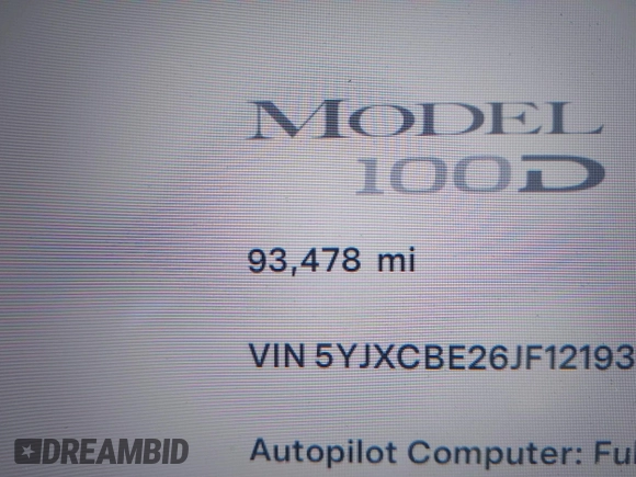 2018 Tesla Model X 75D with VIN 5YJXCBE26JF121937, listed as a IAAI auction lot 41652666 with 93,478 mi miles and . Bid and sale history available at carsss.com. Image 15.