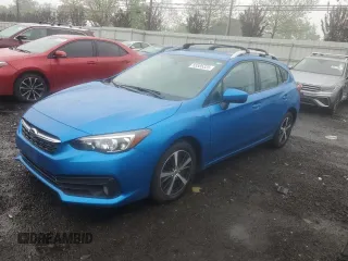 2021 Subaru Impreza Premium z VIN 4S3GTAV61M3713597, wystawiony jako Copart lot #55585335 z przebiegiem 45 460 mil mil oraz Szkoda całkowita • Salvage title. Historia ofert i sprzedaży dostępna na DreamBid. Obrazek 1.
