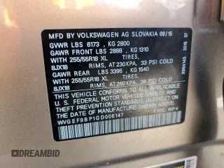 2016 Volkswagen Touareg Sport with VIN WVGEF9BP1GD006147, listed as a Copart auction lot 53247765 with 7,842 mi miles and Salvage Title. Bid and sale history available at DreamBid. Image 14.