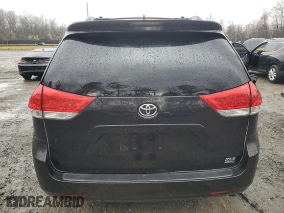 2011 Toyota Sienna XLE with VIN 5TDDK3DC2BS006769, listed as a Copart auction lot 48713455 with 136,348 mi miles and Salvage Title. Bid and sale history available at carsss.com. Image 6.