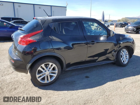 2014 Nissan Juke SV with VIN JN8AF5MR0ET355009, listed as a Copart auction lot 47215825 with 105,129 mi miles and Salvage Title. Bid and sale history available at carsss.com. Image 3.