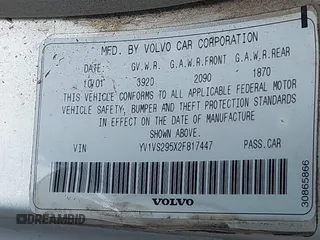 2002 Volvo S40 с VIN YV1VS295X2F817447, выставлен на аукционе IAAI как лот 42382547 с пробегом 206 718 миль миль и . История ставок и продаж доступна на DreamBid. Изображение 9.