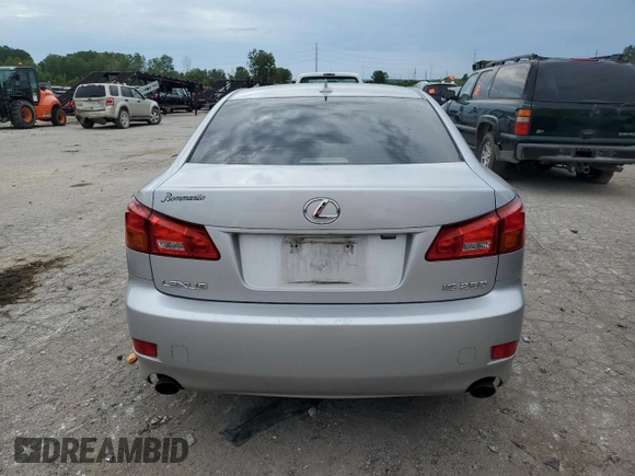 2008 Lexus IS 250 with VIN JTHBK262782065837, listed as a Copart auction lot 75726904 with 181,588 mi miles and Non Repairable. Bid and sale history available at DreamBid. Image 6.