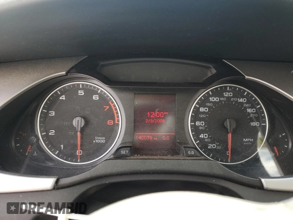 2009 Audi A4 Premium with VIN WAULF78K09N012608, listed as a Copart auction lot 61978525 with 140,078 mi miles and Salvage title. Bid and sale history available at DreamBid. Image 9.
