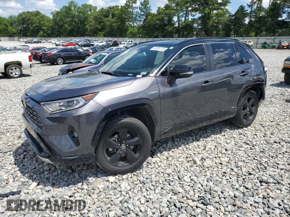 2019 Toyota RAV4 Hybrid XSE with VIN JTMEWRFV4KJ004271, listed as a Copart auction lot 61335175 with 116,457 mi miles and Salvage title. Bid and sale history available at DreamBid. Image 1.