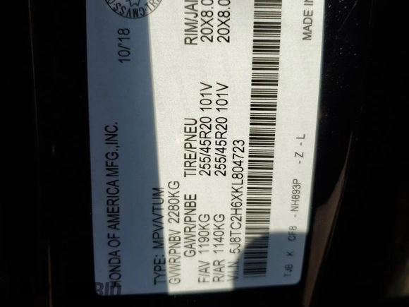 2019 Acura RDX w/A-Spec Pkg z VIN 5J8TC2H6XKL804723, wystawiony jako Copart lot #62088985 z przebiegiem 79 128 mil mil oraz Szkoda całkowita • Salvage title. Historia ofert i sprzedaży dostępna na DreamBid. Obrazek 13.