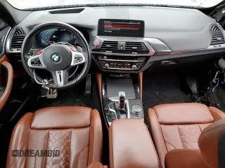 2021 BMW X3 M with VIN 5YMTS0C03M9F04458, listed as a Copart auction lot 42162245 with 52,156 mi miles and Salvage Title. Bid and sale history available at carsss.com. Image 8.