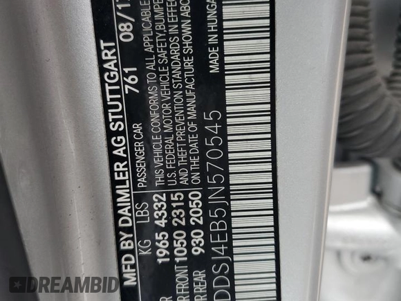 2018 Mercedes-Benz CLA 250 with VIN WDDSJ4EB5JN570545, listed as a Copart auction lot 42720865 with 161,433 mi miles and Salvage title. Bid and sale history available at DreamBid. Image 12.
