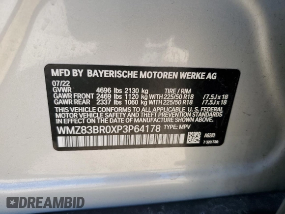 2023 MINI Countryman Cooper S с VIN WMZ83BR0XP3P64178, выставлен на аукционе Copart как лот 58123455 с пробегом 30 379 миль миль и Списание • Salvage title. История ставок и продаж доступна на DreamBid. Изображение 12.