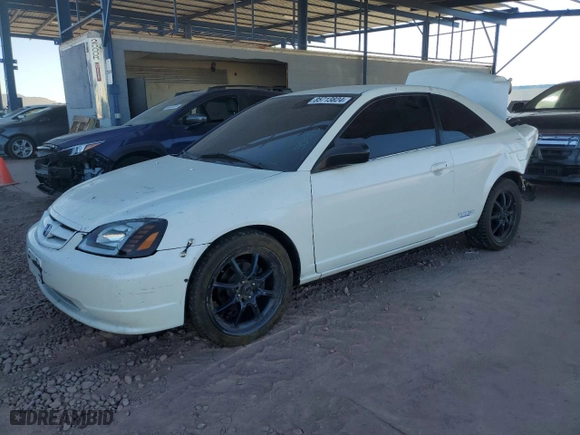 2002 Honda Civic LX with VIN 1HGEM21532L097312, listed as a Copart auction lot 85713824 with 208,738 mi miles and Salvage Title. Bid and sale history available at carsss.com. Image 1.
