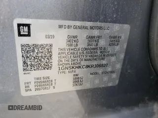 2019 Chevrolet Suburban LT z VIN 1GNSKHKC8KR306927, wystawiony jako Copart lot #52399565 z przebiegiem 121 966 mil mil oraz Szkoda całkowita • Salvage title. Historia ofert i sprzedaży dostępna na DreamBid. Obrazek 14.
