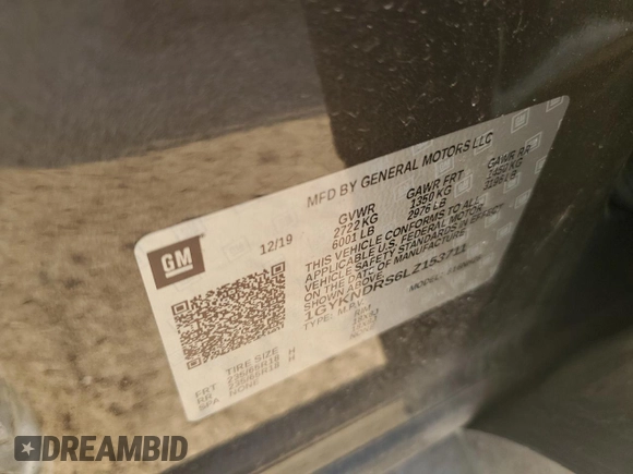 2020 Cadillac XT5 Premium Luxury AWD with VIN 1GYKNDRS6LZ153711, listed as a Copart auction lot 62784825 with 42,052 mi miles and Non repairable. Bid and sale history available at DreamBid. Image 13.