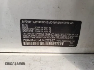 2018 BMW 3 Series 320i with VIN WBA8A9C54JK622857, listed as a Copart auction lot 44143685 with 0 mi miles and Salvage Title. Bid and sale history available at carsss.com. Image 12.