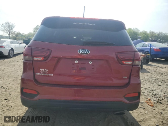 2020 Kia Sorento LX V6 with VIN 5XYPG4A52LG666254, listed as a Copart auction lot 54121115 with 150,587 mi miles and Clean Title. Bid and sale history available at carsss.com. Image 6.