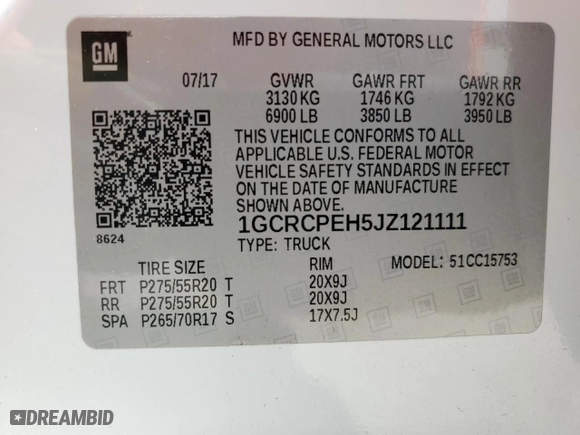 2018 Chevrolet Silverado 1500 Custom with VIN 1GCRCPEH5JZ121111, listed as a Copart auction lot 51012674 with 88,258 mi miles and Non Repairable. Bid and sale history available at carsss.com. Image 12.