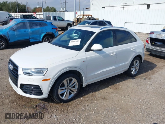 2018 Audi Q3 Premium with VIN WA1BCCFS8JR001155, listed as a IAAI auction lot 41157028 with 83,769 mi miles. Bid and sale history available at carsss.com. Image 22.