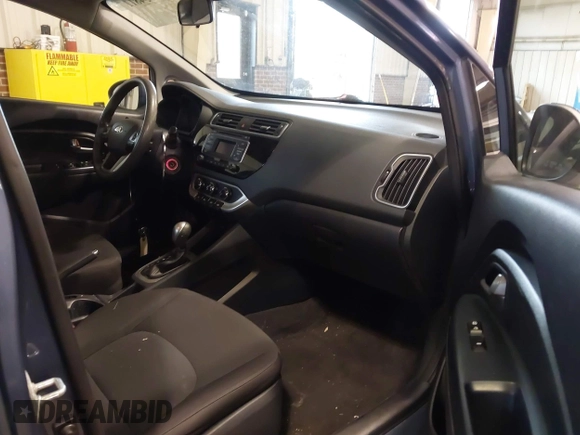 2016 Kia Rio LX with VIN KNADM4A38G6660555, listed as a IAAI auction lot 41754811 with 127,534 mi miles. Bid and sale history available at carsss.com. Image 5.