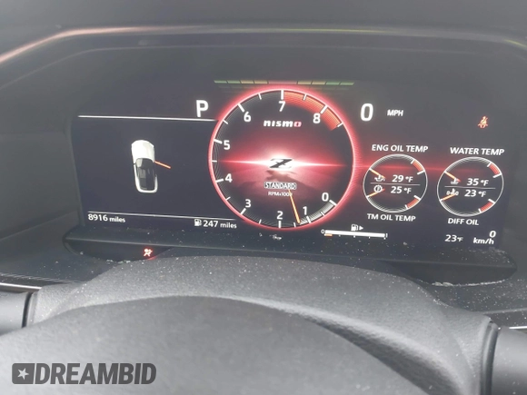 2024 Nissan Z Nismo with VIN JN1BZ4CH6RM360311, listed as a IAAI auction lot 41596881 with 8,916 mi miles and . Bid and sale history available at DreamBid. Image 7.