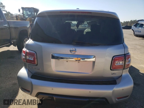 2020 Nissan Armada SV with VIN JN8AY2ND3LX017458, listed as a Copart auction lot 89367025 with 114,191 mi miles and Salvage Title. Bid and sale history available at carsss.com. Image 6.