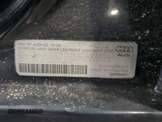 2009 Audi A4 2.0T Prem Plus with VIN WAUSF78K49N037569, listed as a Copart auction lot 44010005 with 169,591 mi miles and Clean Title. Bid and sale history available at carsss.com. Image 12.
