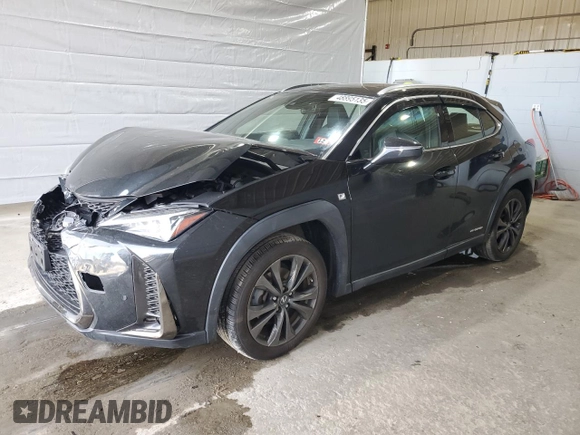 2020 Lexus UX 250h F Sport with VIN JTHR9JBHXL2025565, listed as a Copart auction lot 48895135 with 48,393 mi miles and Salvage title. Bid and sale history available at DreamBid. Image 1.