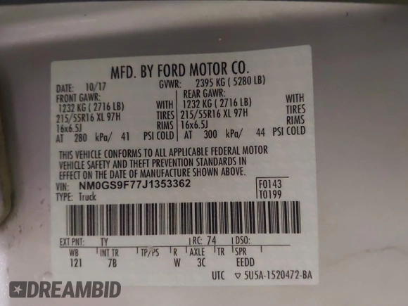 2018 Ford Transit Connect XLT с VIN NM0GS9F77J1353362, выставлен на аукционе IAAI как лот 41072486 с пробегом 66 305 миль миль и . История ставок и продаж доступна на DreamBid. Изображение 9.