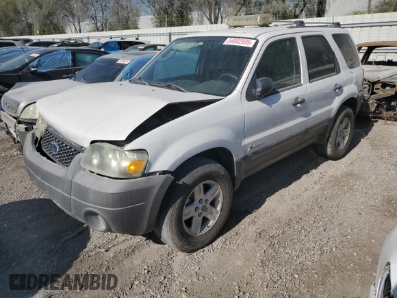 2006 Ford Escape Hybrid с VIN 1FMCU95H56KC36057, выставлен на аукционе Copart как лот 54802595 с пробегом 54 561 миль миль и Списание • Salvage title. История ставок и продаж доступна на DreamBid. Изображение 1.