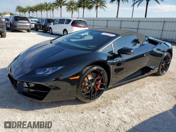 2018 Lamborghini Huracan z VIN ZHWUR2ZF5JLA10561, wystawiony jako Copart lot #75416254 z przebiegiem Nie podano mil oraz Nie do naprawy. Historia ofert i sprzedaży dostępna na DreamBid. Obrazek 1.