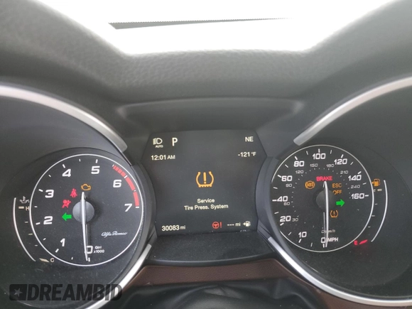 2019 Alfa Romeo Stelvio Ti with VIN ZASPAKBN4K7C69619, listed as a Copart auction lot 55015605 with 30,083 mi miles and Salvage title. Bid and sale history available at DreamBid. Image 9.